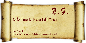 Német Fabiána névjegykártya